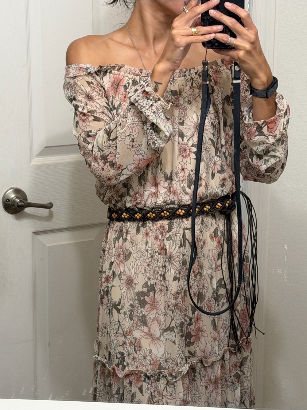 Kate and Lilli Floral Off Shoulder Boho Maxi Dress Size 12 Cottagecore